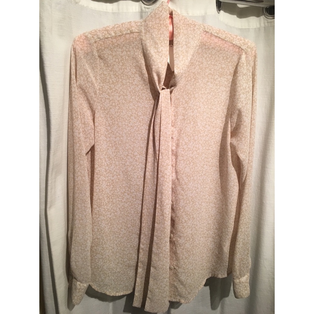 Michael Kors tan/white floral blouse